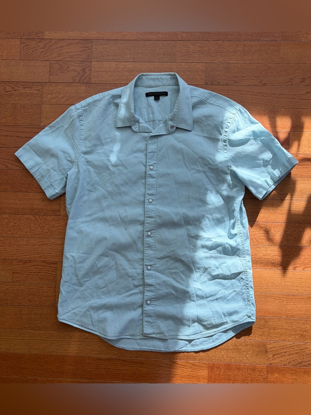 John Varvatos Pearl Snap Blue Shirt Western